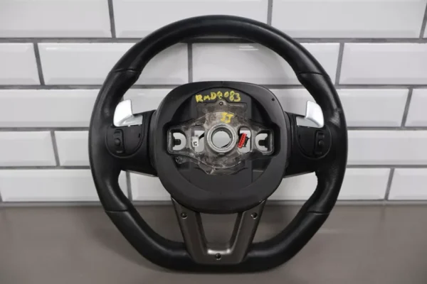 2019-2023 Dodge Charger SRT-8 Black Leather Flat Bottom Steering Wheel - Image 3