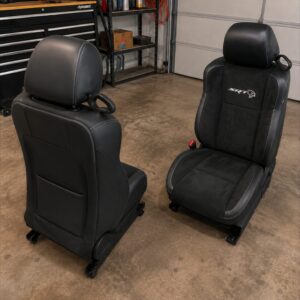Dodge Challenger Hellcat Leather/ Suede front and rear Seats.